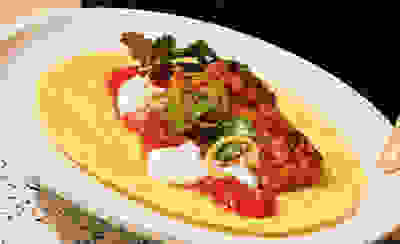 Spicy prawn tacos with rhubarb & Scotch bonnet salsa