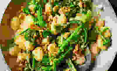  Cacio e pepe gnocchi with broccoli & walnuts