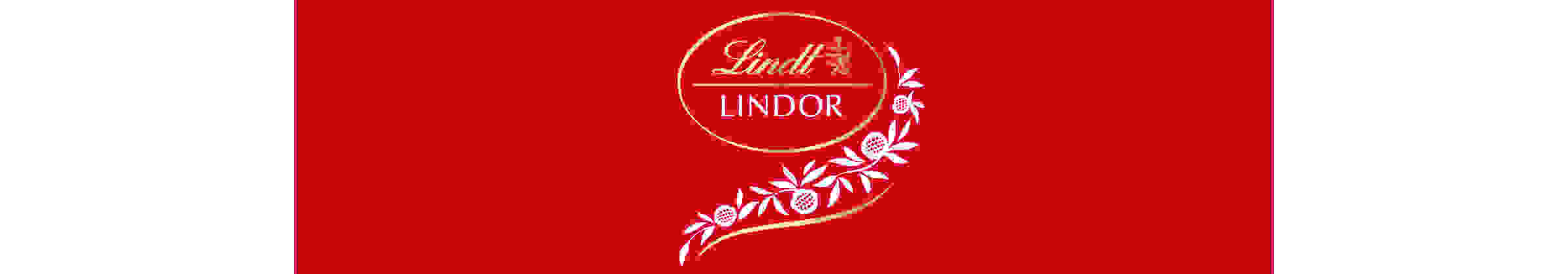 A image of the Lindt logo on a red background