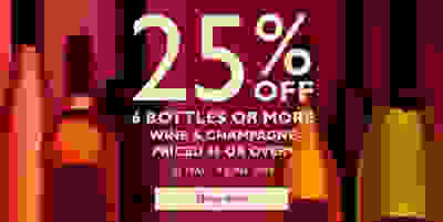 25% off 6 bottles or more
