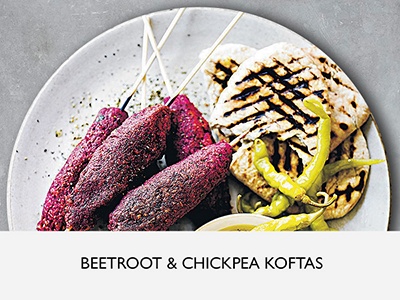 Beetroot and chickpea koftas