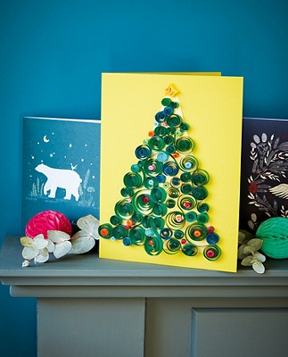 Image of handmade quilled Christmas card