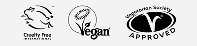 Vegan, cruelty free, vegetarian