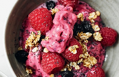 image of berry smoothie bowl