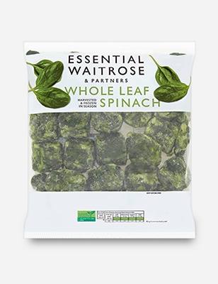 Essential Waitrose whole leaf spinach