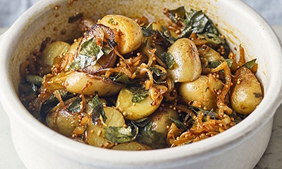 SPICED JERSEY ROYALS WITH CURRY LEAVES