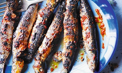 Image of Chilli garlic sardines with lemon olive oil