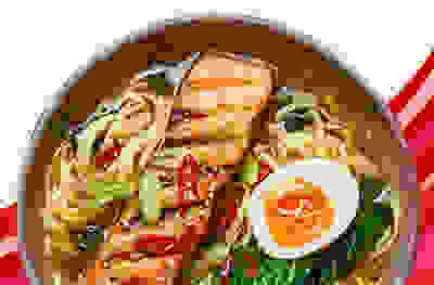 Image of Salmon and noodle soup
