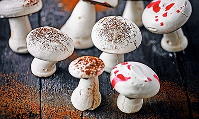 Poison meringue mushrooms