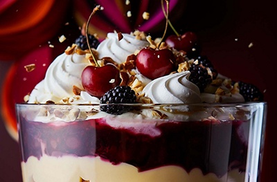 Image of Meringue, madeleine and winter berry trifle 