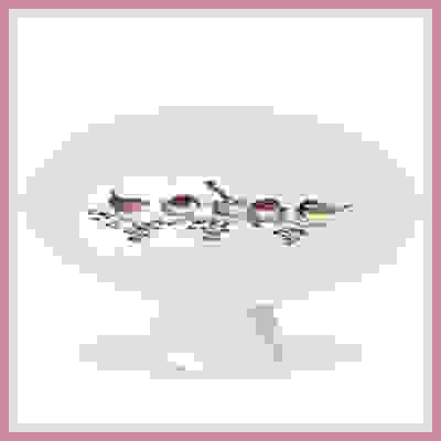WRENDALE CHRISTMAS BIRDS AND BERRIES CAKE STAND