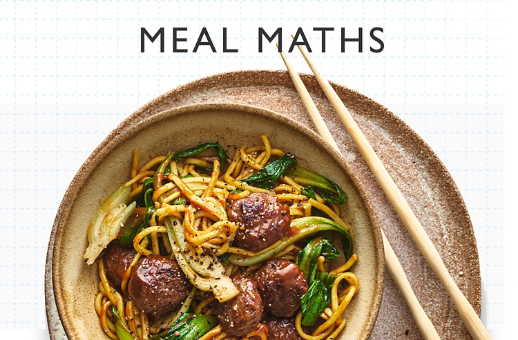 Meal maths - Beef hoisin meatballs & noodles