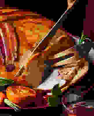 A turkey being carved