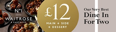 £12 No.1 Meal Deal - Main +  Side + Dessert - The Very Best Dine In For Two
