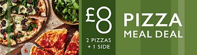 £8 MEAL DEAL Pizza night - choose 2 pizzas + 1 side