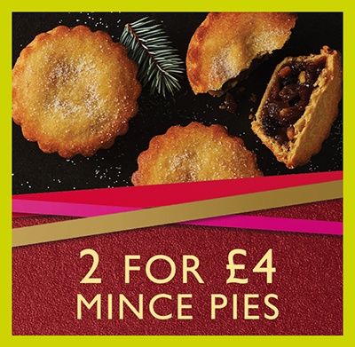 2 for £4 Mince pies