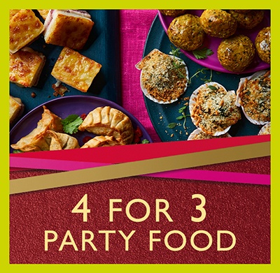 4 for 3 on party food