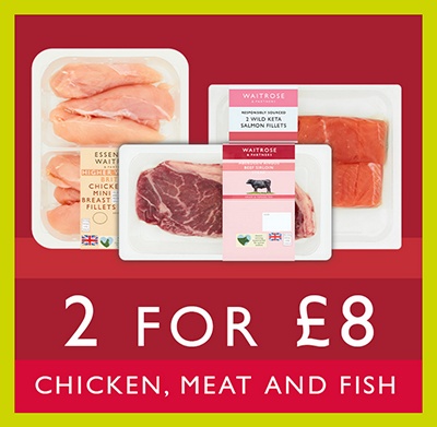 2 for £8 chicken, meat and fish