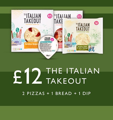 £12 The Italian Takeout - 2 Pizzas + 1 Bread + 1 Dip