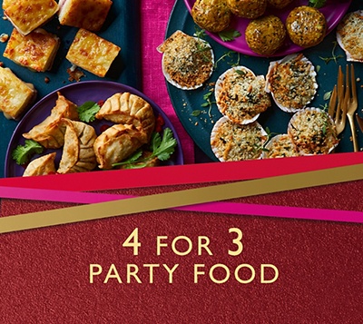 4 for 3 on party food