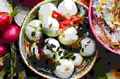 Marinated goats cheese