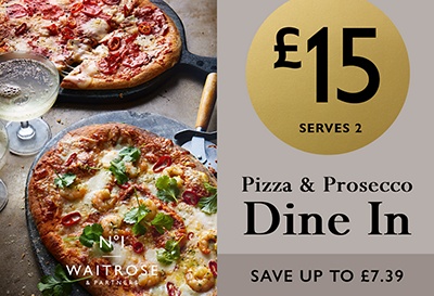 £15 Pizza & Prosecco Dine in | 2 Pizzas + 1 Prosecco | Serves 2