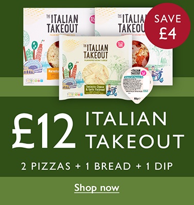 £12 Italian takeout dine in - 2 pizzas + 1 bread + 1 dip - shop now