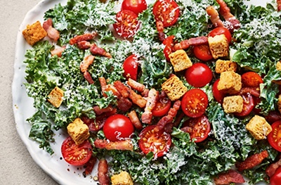 Kale & bacon salad with Parmesan dressing