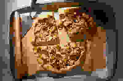 Leek galette with Taleggio & pine nuts