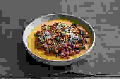 Lentil & ’nduja ragù with buttery polenta