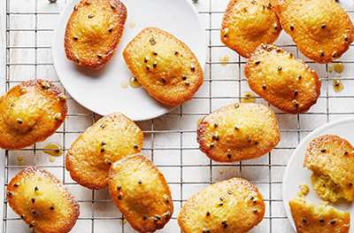 Lime & passion fruit madeleines