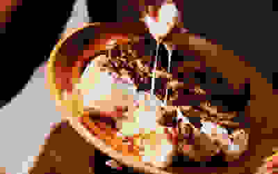 Malted chocolate marble cake