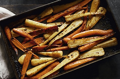 Maple-roast parsnips and carrots