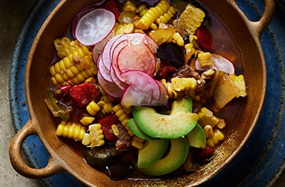 Mexican-inspired corn & pepper stew