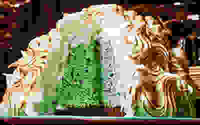 Mint choc chip baked alaska