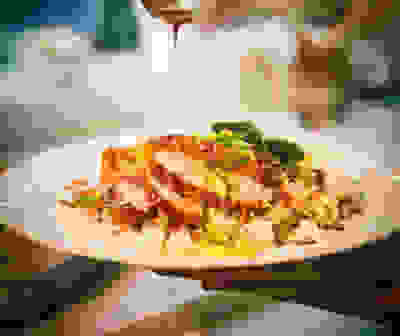 Miso & honey-glazed pork fillet