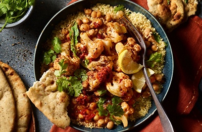 Moroccan-inspired chickpea & cauliflower stew