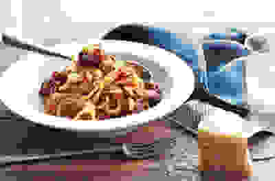 Mushroom spaghetti bolognese