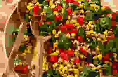 No-chop corn, bean & mixed pepper salad
