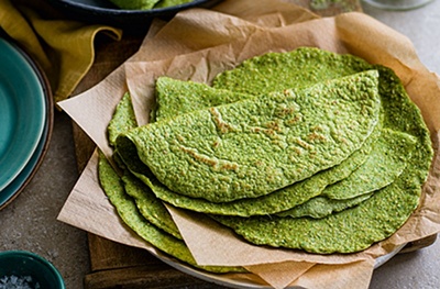 Oat & spinach wraps