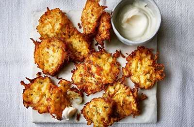 Parsnip & pear fritters