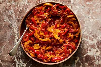 Peppers with garlic, cumin & lime 