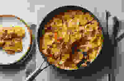 Potato, leek & kimchi gratin