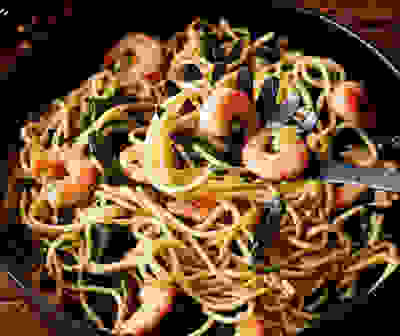 Prawn, chilli & almond spaghetti