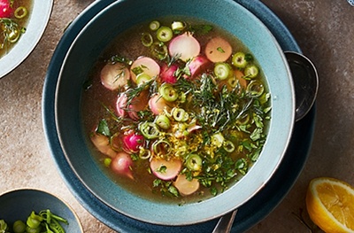 Radish & pea soup
