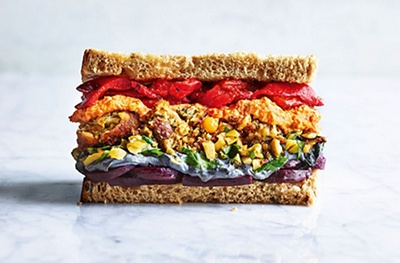 Falafel rainbow sandwich 