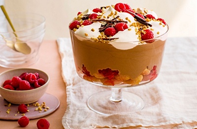 Raspberry and chocolate showstopper trifle