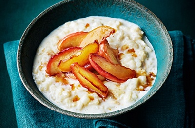 Rice pudding & maple apples