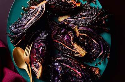 Roast red cabbage with redcurrant dressing