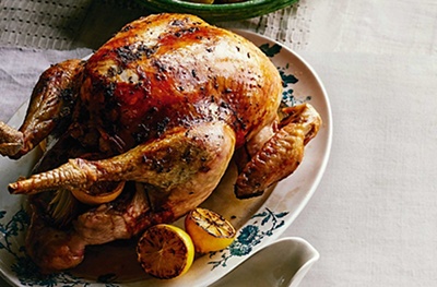 Roast turkey with rosemary, thyme & lemon butter